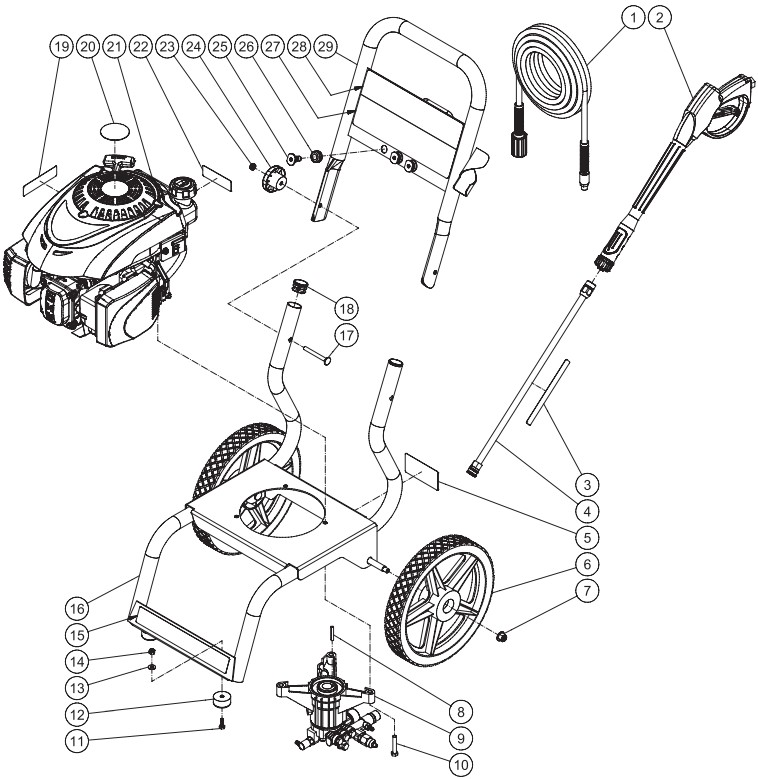 MITM CV-2600 pressure washer replacement parts
